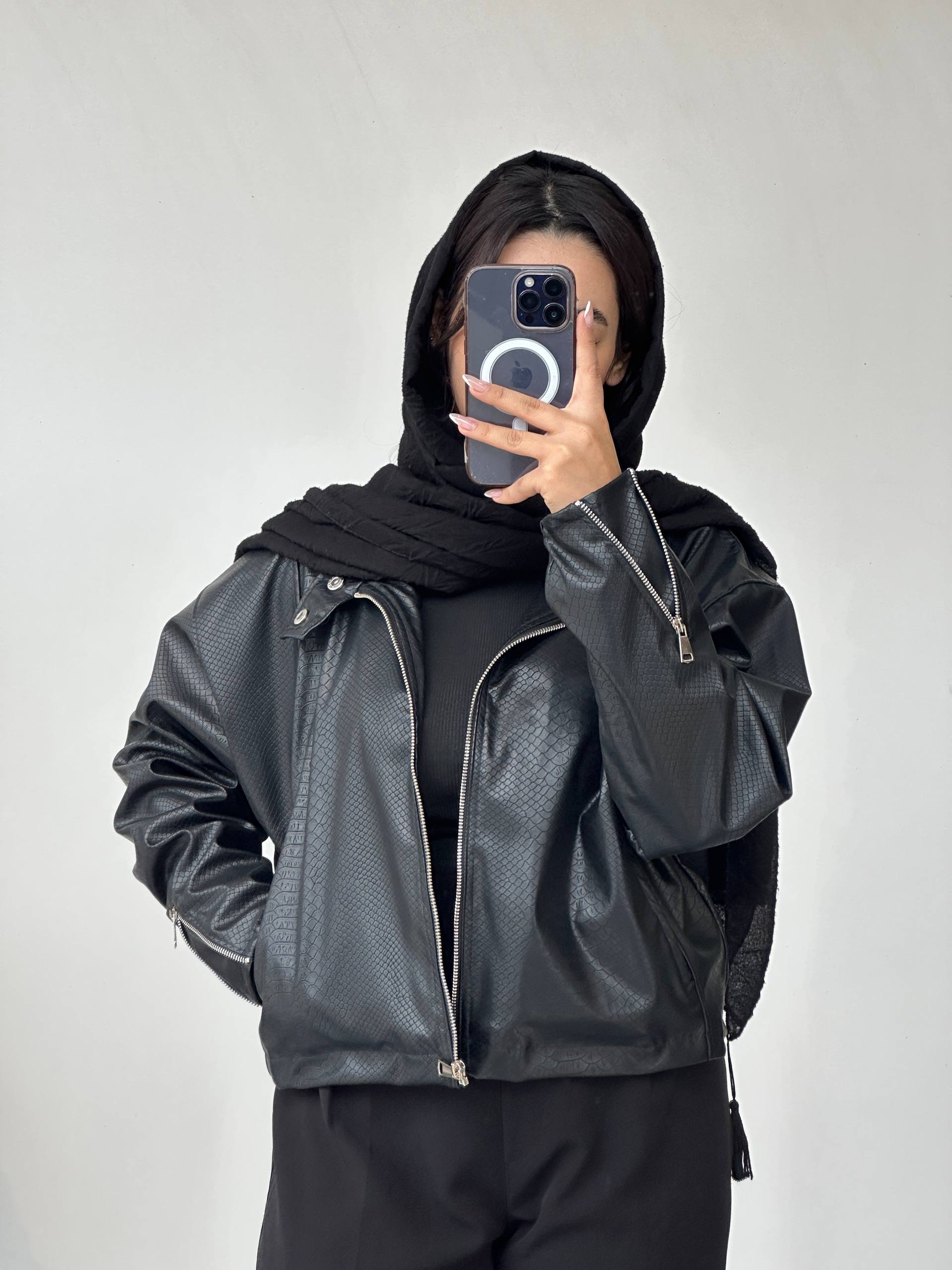 کت چرم پوست ماری زنانه